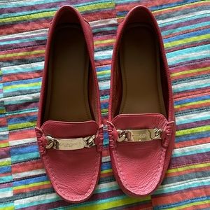 EUC Coach red leather loafers